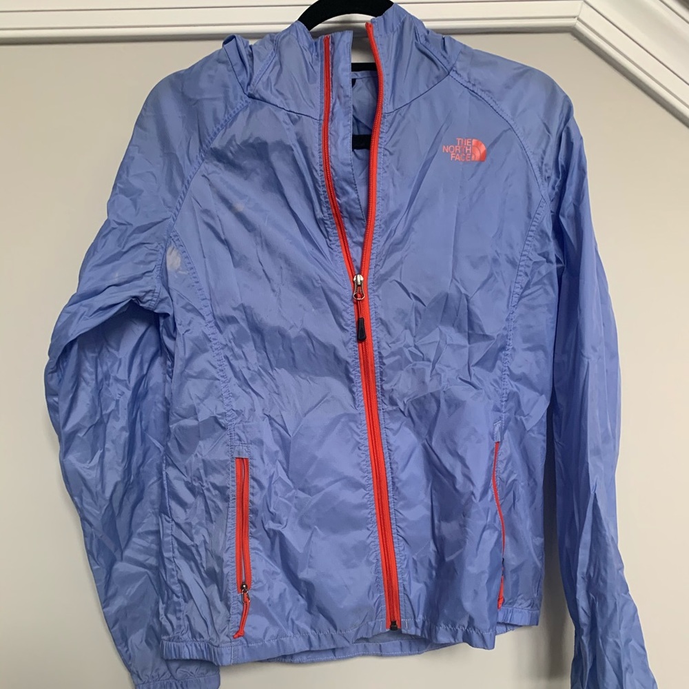 light indigo north face rain jacket
